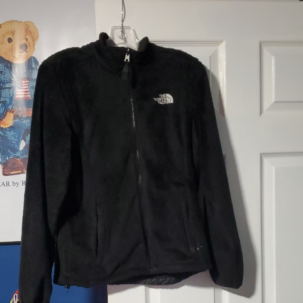 Womens North Face Black Full-Zip Fleece Jacket Sz M